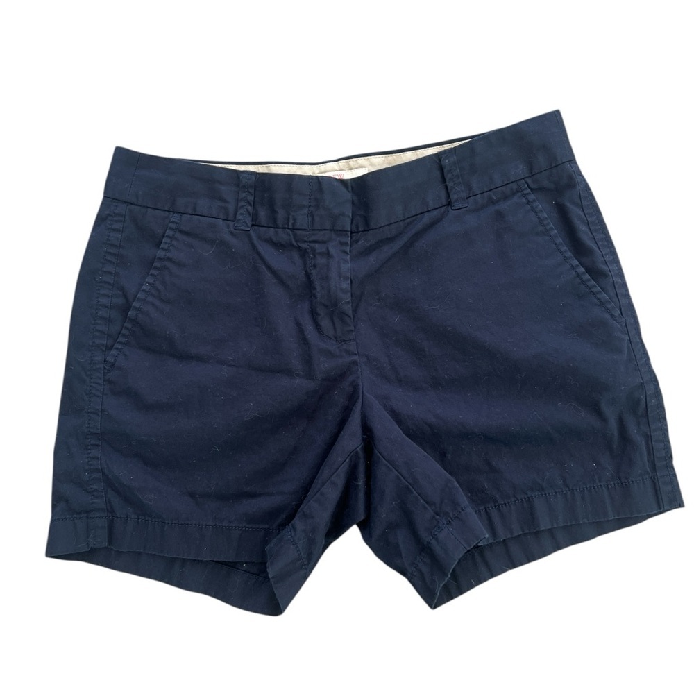 J.CREW Chino Brown-In Navy Blue Shorts Womens Size 2